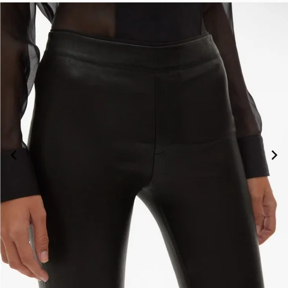 Helmut Lang Stretch Leather Legging Pants Black Size 0 - Picture 2 of 7
